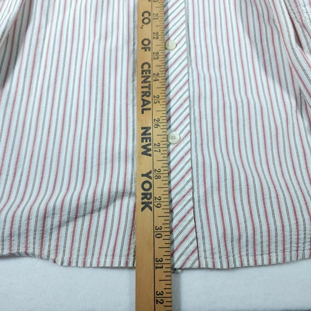 Banana Republic Men Striped Long Sleeve Button Down Shirt Organic Cotton Size L